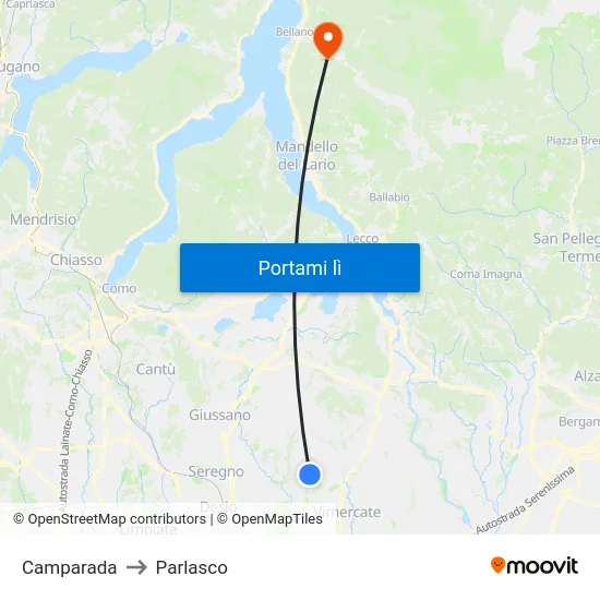 Camparada to Parlasco map