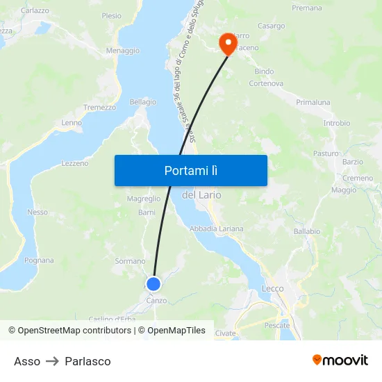 Asso to Parlasco map