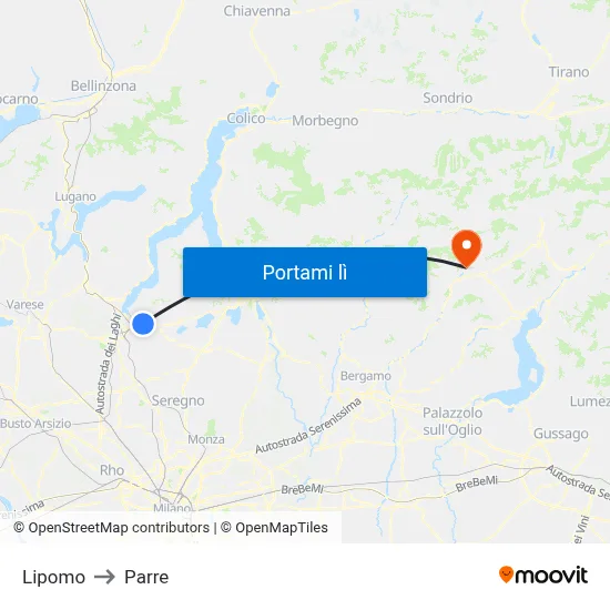 Lipomo to Parre map