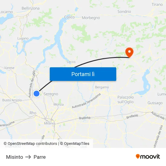 Misinto to Parre map