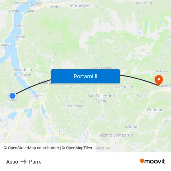Asso to Parre map