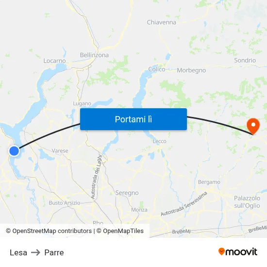 Lesa to Parre map