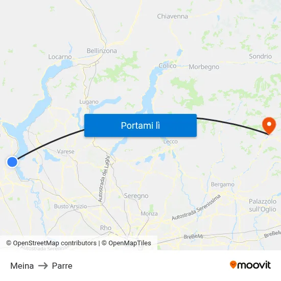 Meina to Parre map