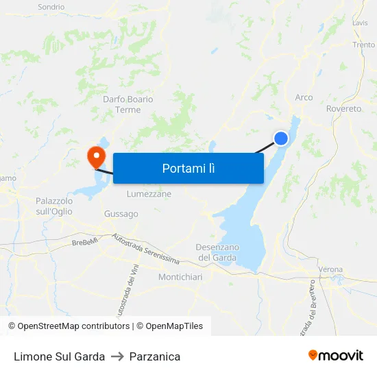 Limone Sul Garda to Parzanica map