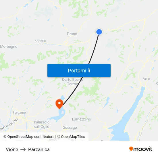 Vione to Parzanica map