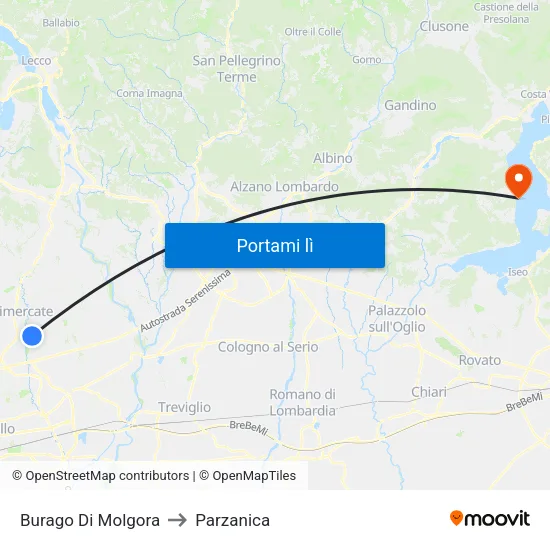 Burago Di Molgora to Parzanica map