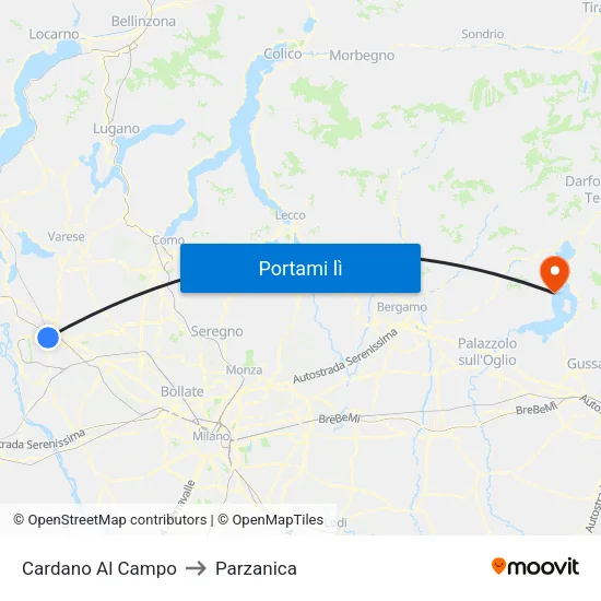 Cardano Al Campo to Parzanica map