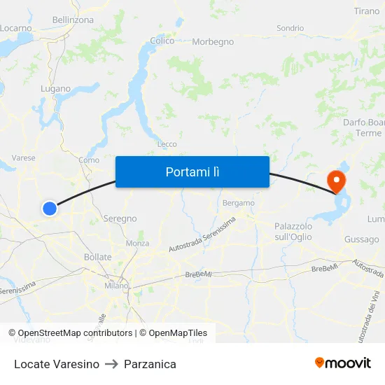 Locate Varesino to Parzanica map