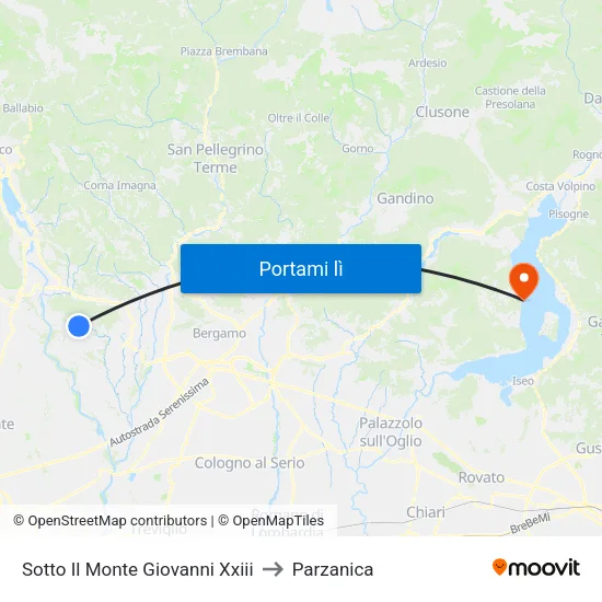 Sotto Il Monte Giovanni Xxiii to Parzanica map