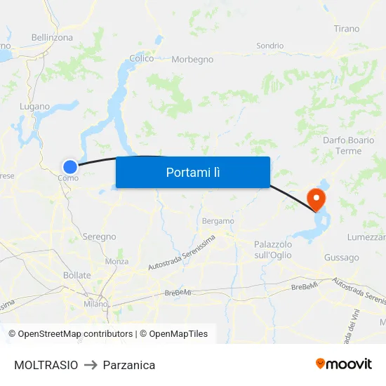 MOLTRASIO to Parzanica map