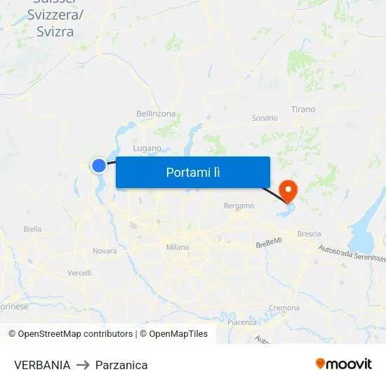 VERBANIA to Parzanica map