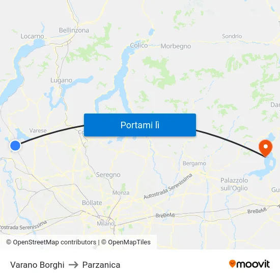 Varano Borghi to Parzanica map