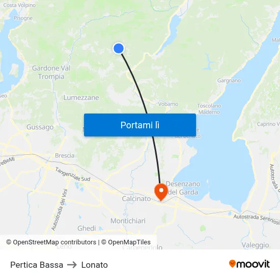 Pertica Bassa to Lonato map