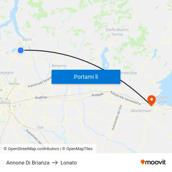 Annone Di Brianza to Lonato map