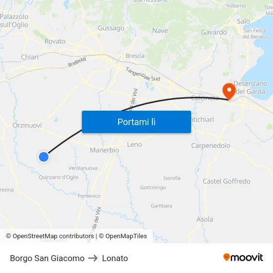 Borgo San Giacomo to Lonato map