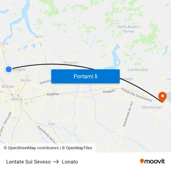 Lentate Sul Seveso to Lonato map