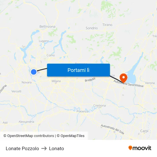 Lonate Pozzolo to Lonato map