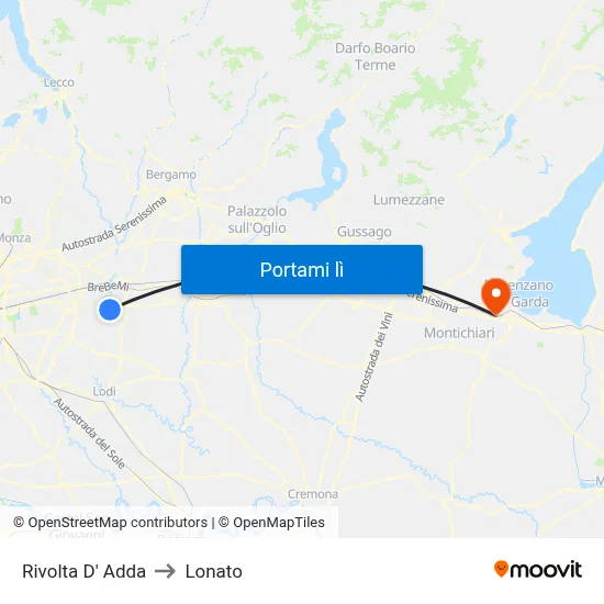 Rivolta D' Adda to Lonato map