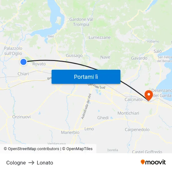 Cologne to Lonato map