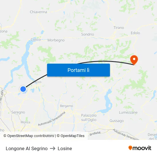 Longone Al Segrino to Losine map