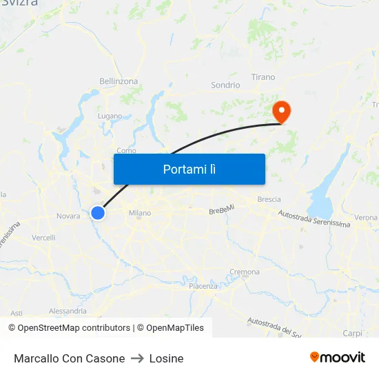 Marcallo Con Casone to Losine map