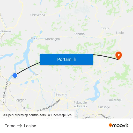 Torno to Losine map