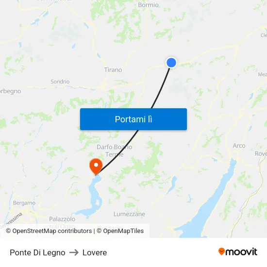 Ponte Di Legno to Lovere map