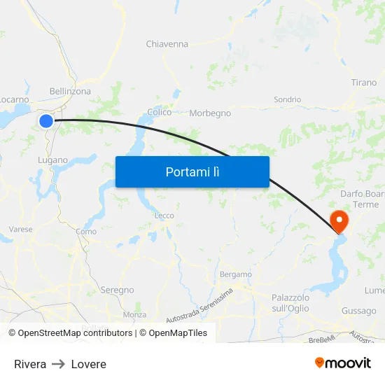 Rivera to Lovere map