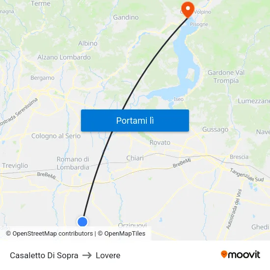 Casaletto Di Sopra to Lovere map