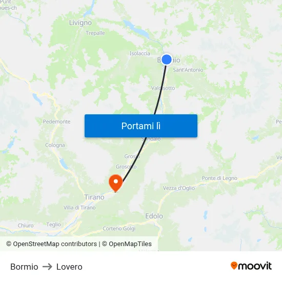 Bormio to Lovero map