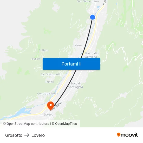 Grosotto to Lovero map