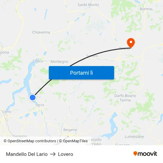 Mandello Del Lario to Lovero map
