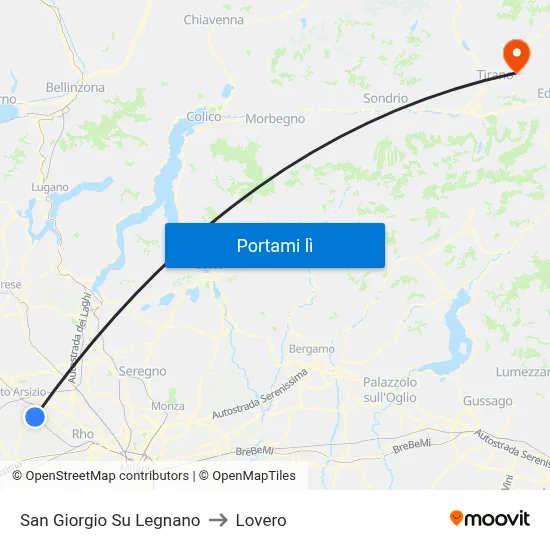San Giorgio Su Legnano to Lovero map