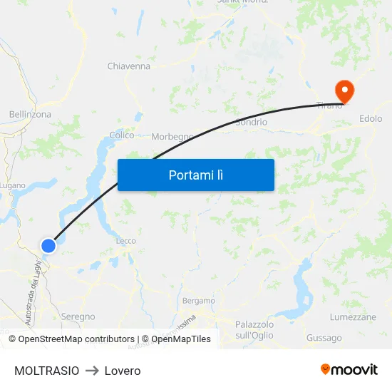 MOLTRASIO to Lovero map