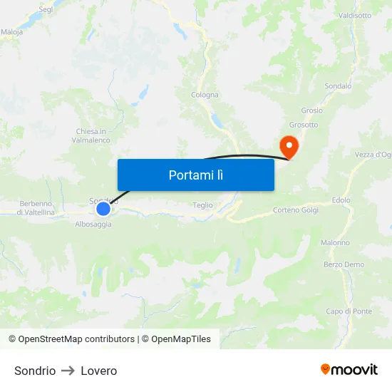 Sondrio to Lovero map