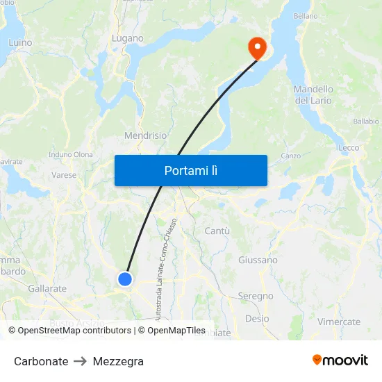 Carbonate to Mezzegra map