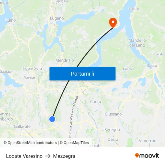 Locate Varesino to Mezzegra map