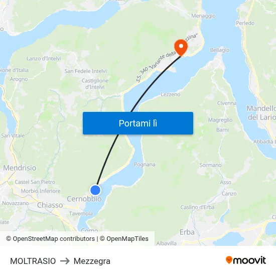 MOLTRASIO to Mezzegra map