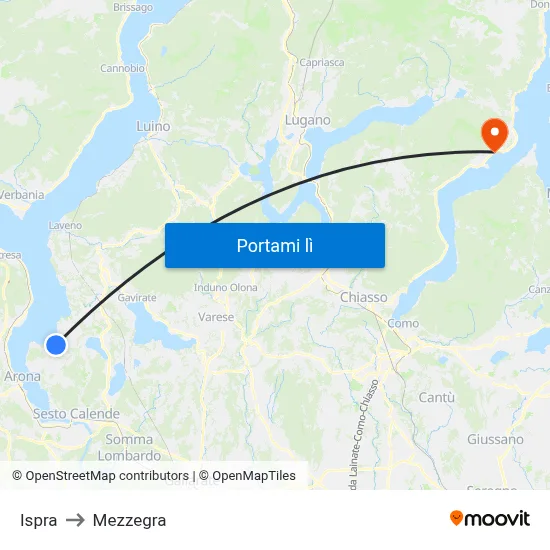 Ispra to Mezzegra map