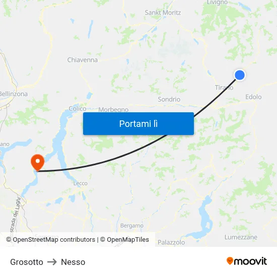 Grosotto to Nesso map