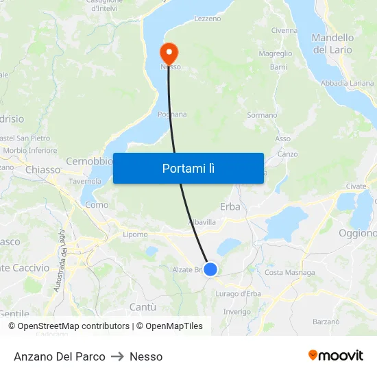 Anzano Del Parco to Nesso map