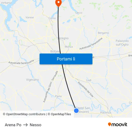 Arena Po to Nesso map