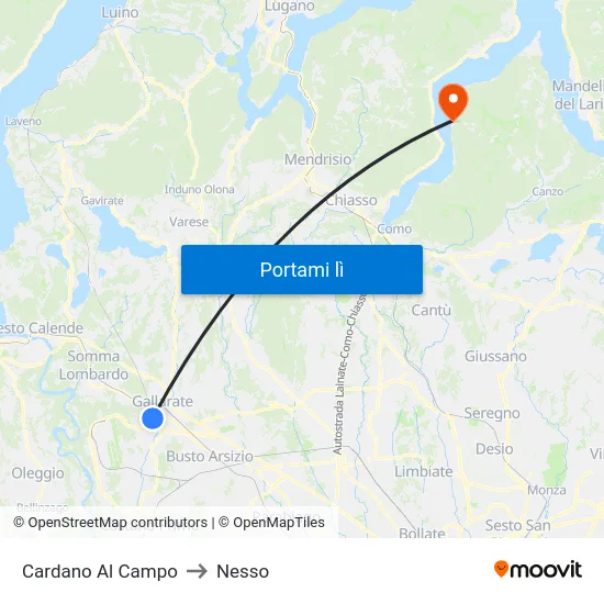 Cardano Al Campo to Nesso map