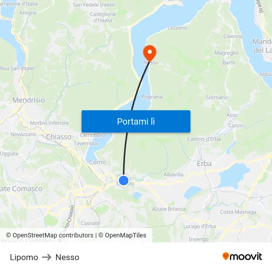 Lipomo to Nesso map