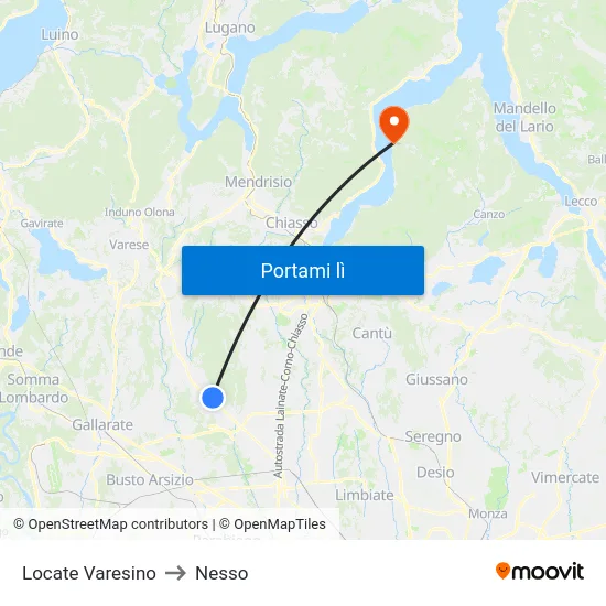 Locate Varesino to Nesso map