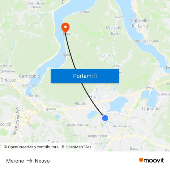 Merone to Nesso map