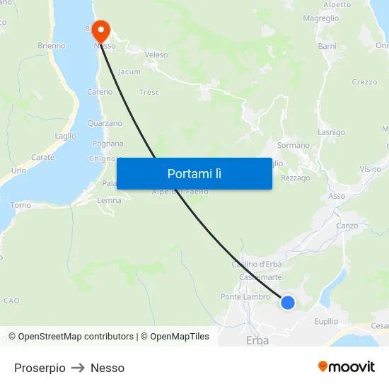 Proserpio to Nesso map