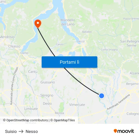 Suisio to Nesso map