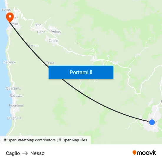 Caglio to Nesso map