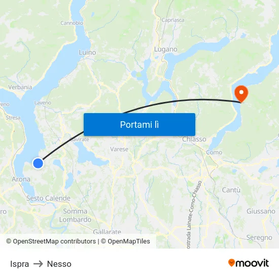 Ispra to Nesso map